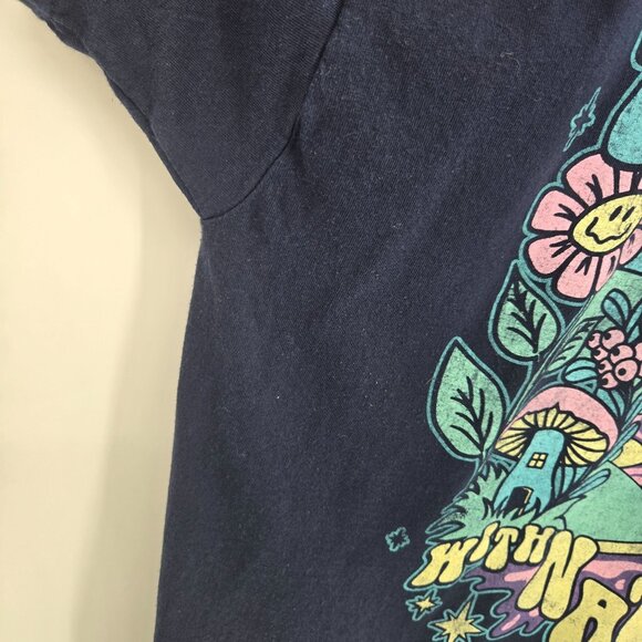 DOM mens size XL unisex Take a trip in nature mushroom hippie flower graphic tee - Picture 3 of 8